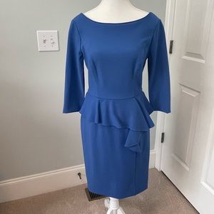 WHBM Body Perfecting 3/4 Sleeves with Peplum Dress NWT